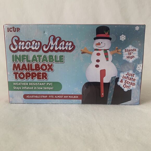 Snowman Inflatable Holiday Mailbox Cover and Topper - Picture 2 of 6